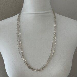 Paola Valentini 925 Sterling Silver Chain Link Necklace Multi Strand